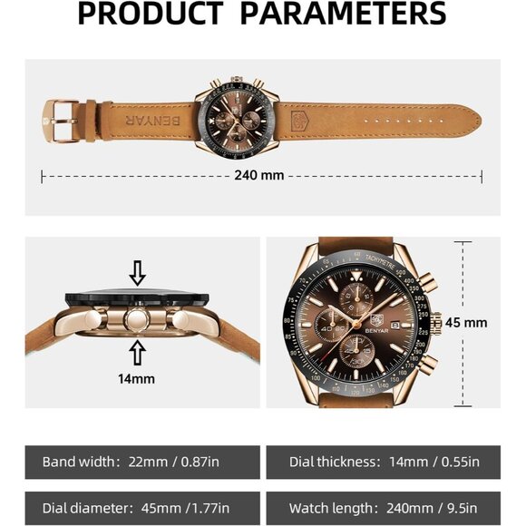 ⚡Men's Wrist Watches Business Work Sport Casual Fashion Designer Dress Elegant - Picture 6 of 8